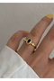 Heliophilia Silver Anillo de Cuerpo de Latón Dorado Ajustable
